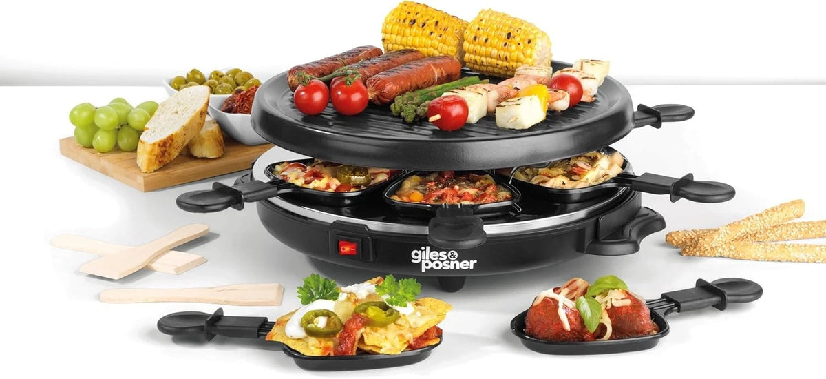 Giles & Posner Round Raclette Grill for 6, 800W