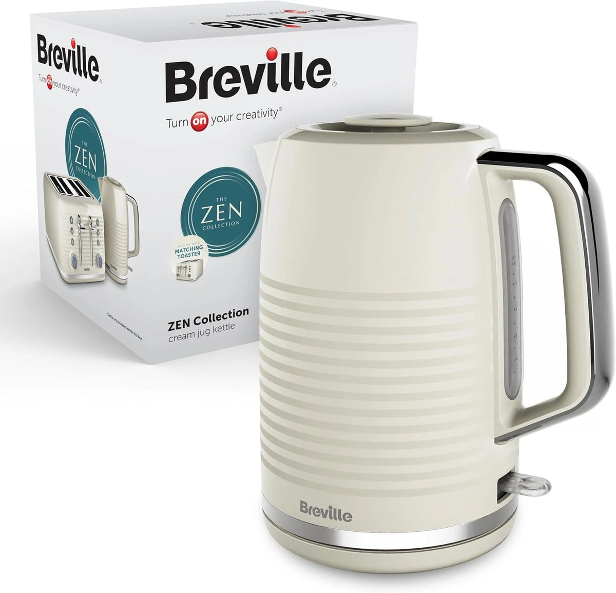 Breville Zen VKT251 Electric Kettle, 1.7L, 3kW – Cream