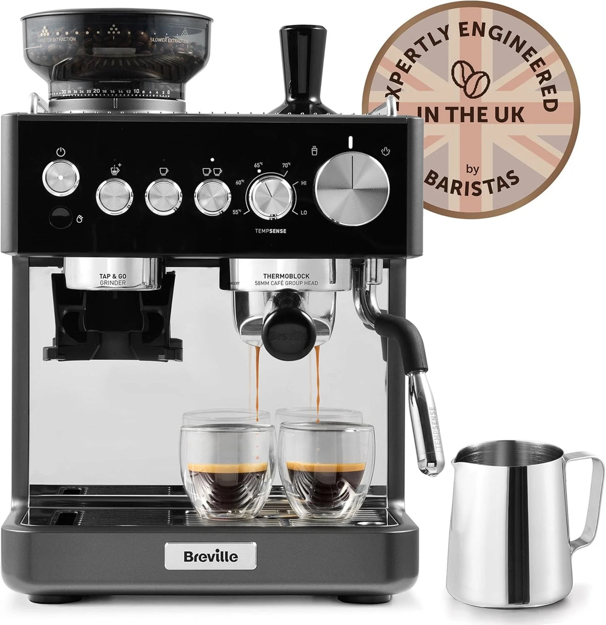 Breville Barista Sense VCF187 Espresso Machine with Grinder – Black