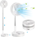 DK457-1A-WH Rechargeable Folding Desk & Floor Fan – White