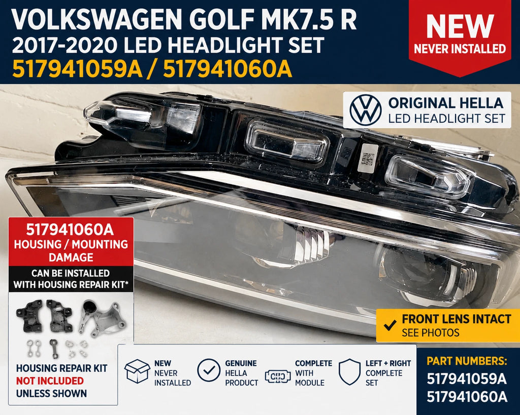 Headlight housing damage – repair required